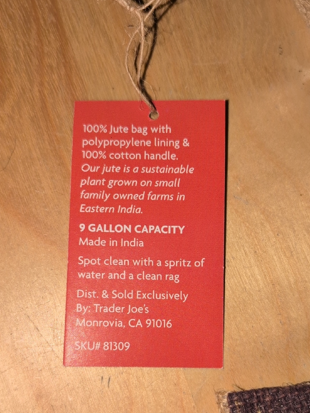 NEW Trader Joe's Coffee Jute Tote Bag - Picture 6 of 6